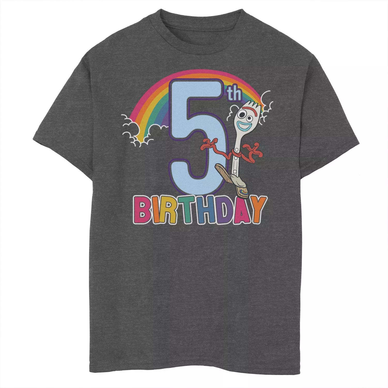 Футболка Forky с рисунком «5th Rainbow» на день рождения для мальчиков 8–20 лет Disney/Pixar «История игрушек 4» Disney / Pixar футболка forky с рисунком на 3 й день рождения для мальчиков 8–20 лет disney pixar история игрушек 4 disney pixar