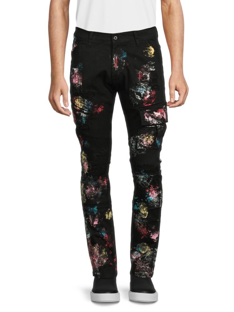 

Узкие брюки-карго Painterly Fwrd Denim, черный