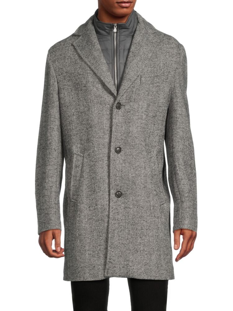 

Текстурированное пальто-комбинезон из смесовой шерсти Delman Jack Victor, цвет Light Grey