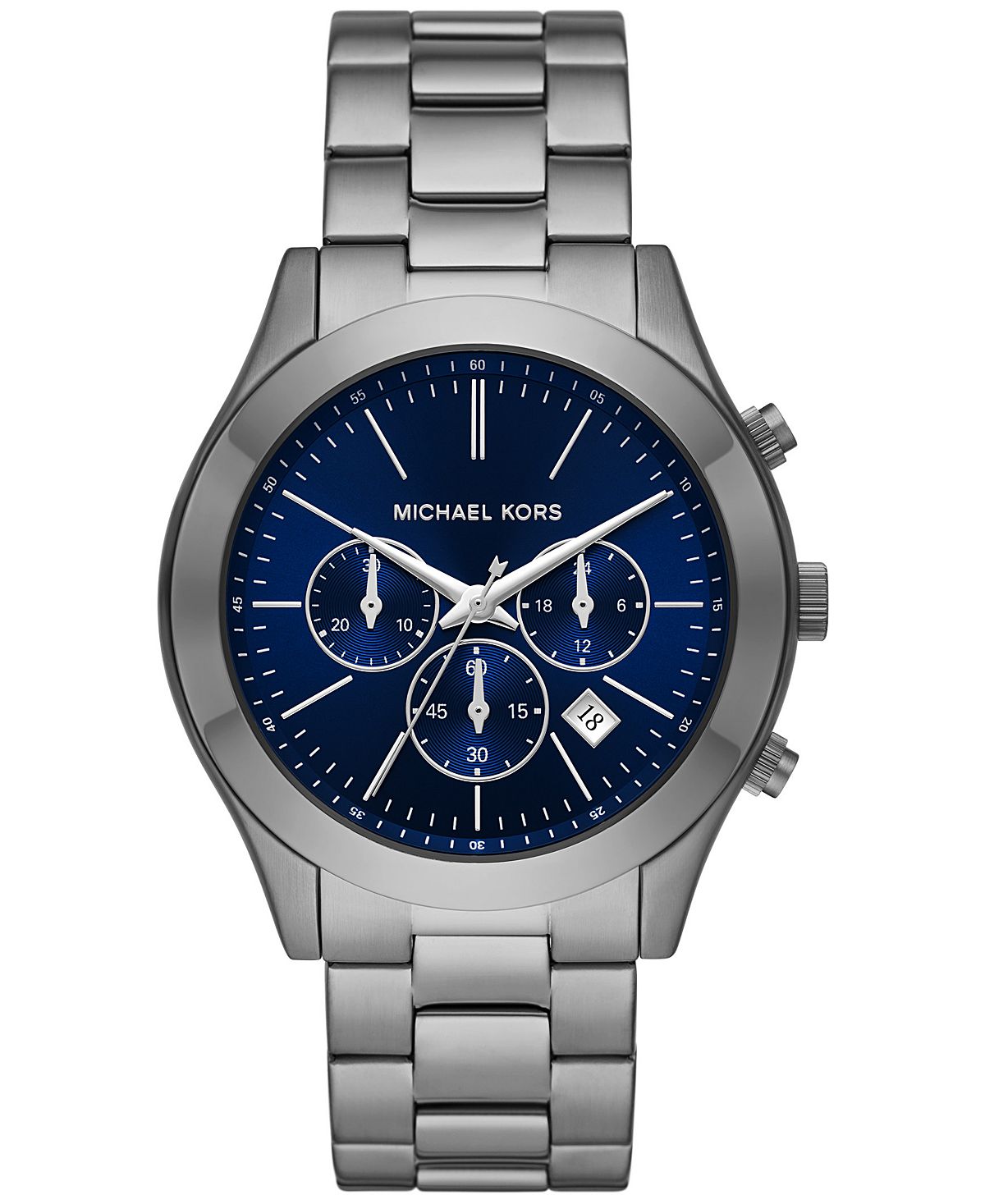 цена Мужские тонкие часы с браслетом из нержавеющей стали и хронографом из бронзы, 44 мм Michael Kors