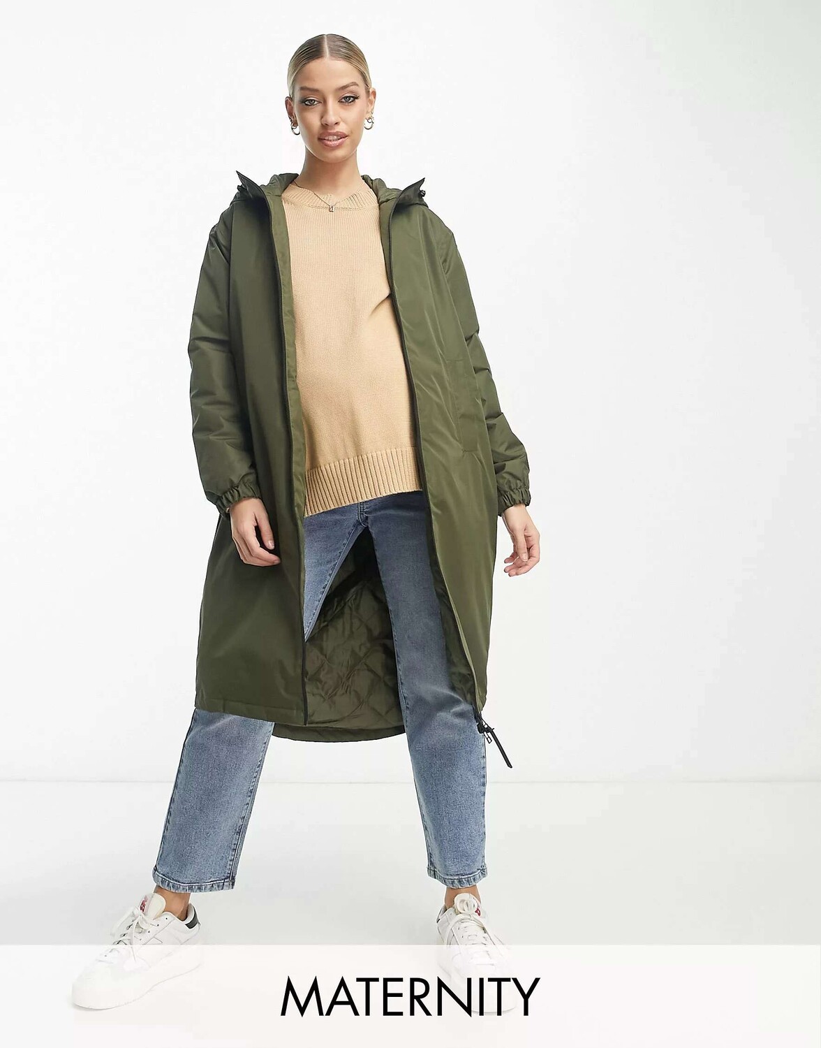 

Плащ для беременных Vero Moda цвета хаки с капюшоном Vero Moda