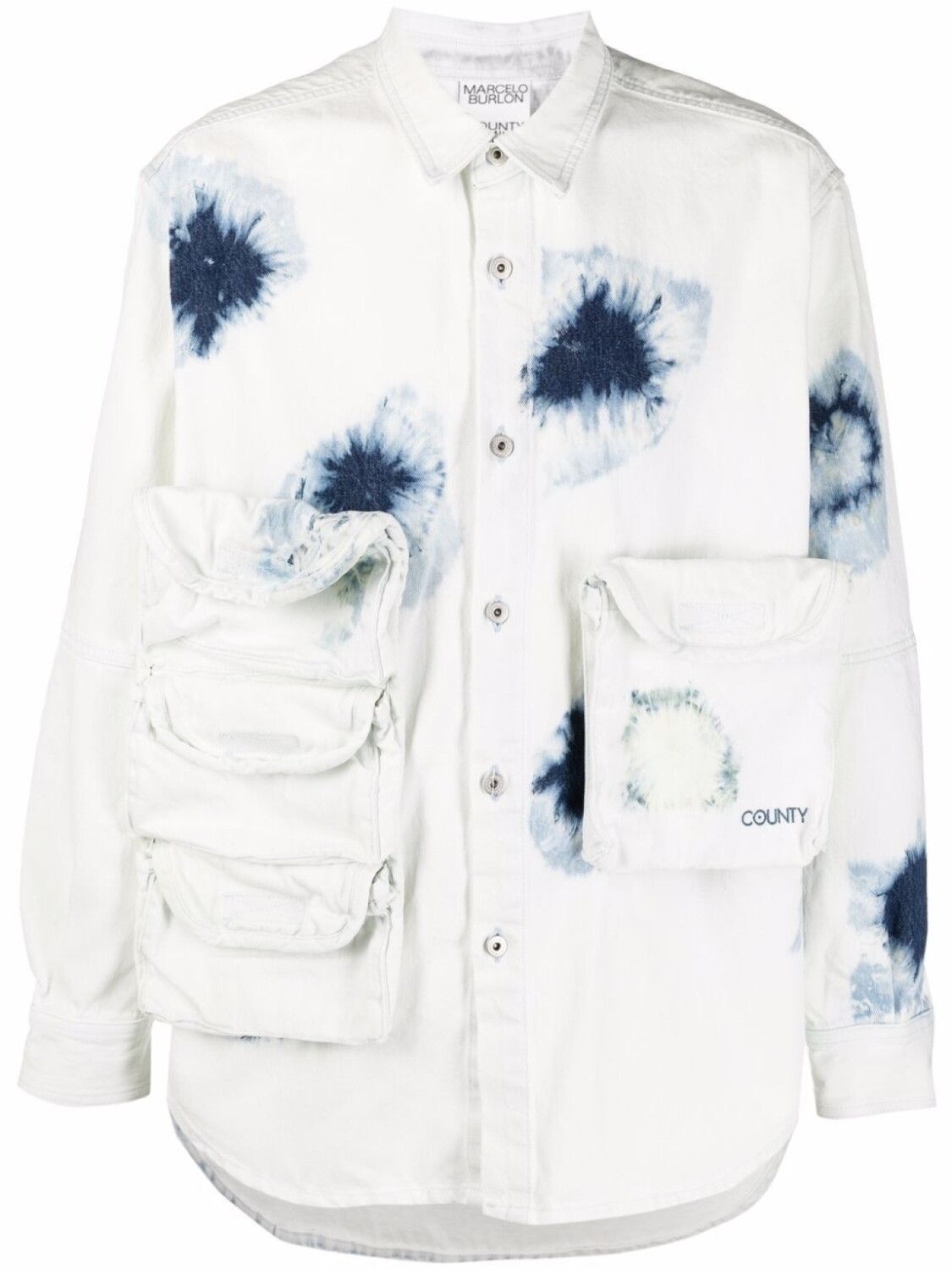 

Marcelo Burlon County of Milan рубашка с накладными карманами, белый