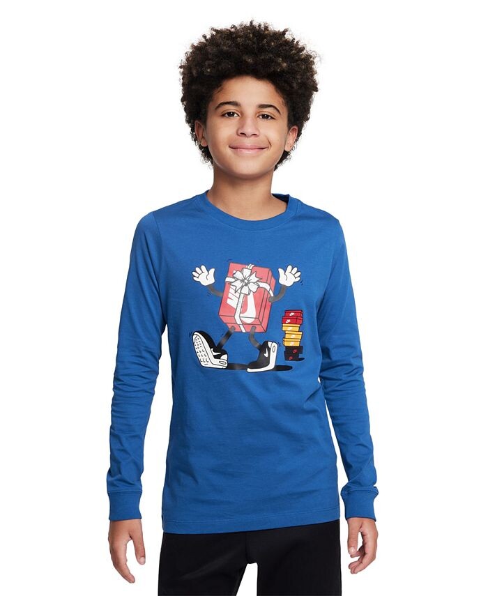 

Футболка с длинными рукавами и принтом Big Kids Sportswear Nike, синий