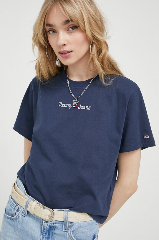 

Хлопковая футболка Tommy Jeans, темно-синий