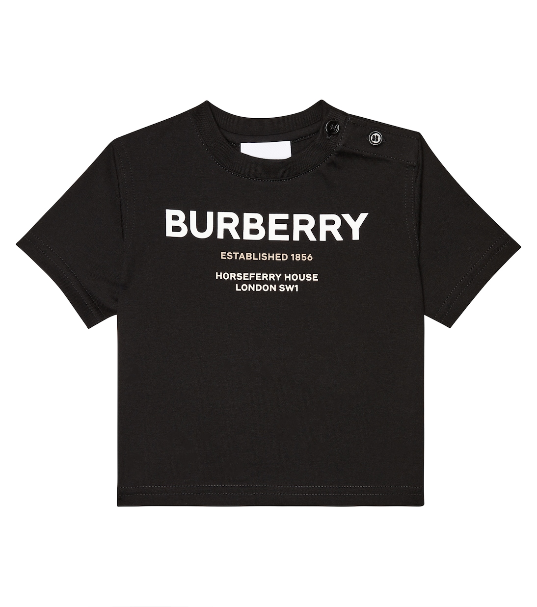Хлопковая футболка baby horseferry Burberry Kids, черный