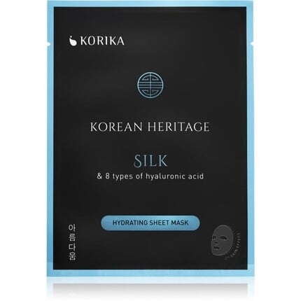 

KORIKA Korean Heritage Silk & 8 типов увлажняющей тканевой маски с гиалуроновой кислотой - шелковый материал, 8 видов гиалуроновой кислоты