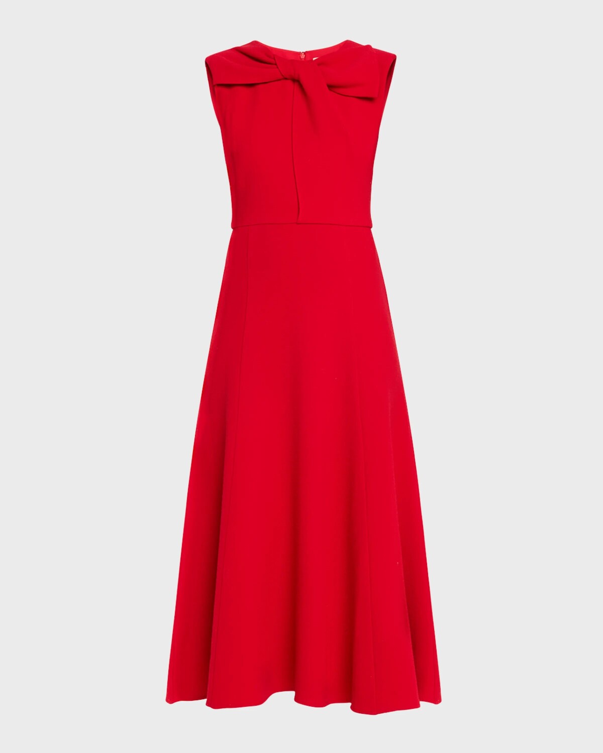 

Платье миди из шерстяного крепа без рукавов с бантом Roland Mouret, красный