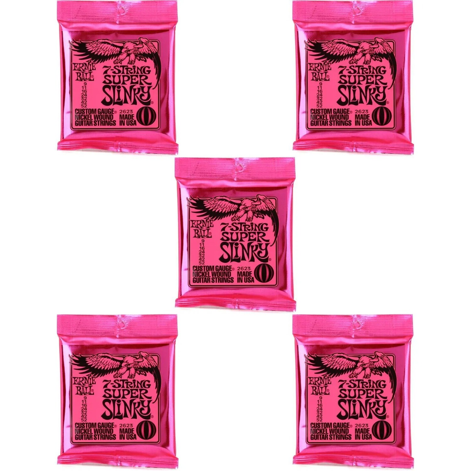 

Струны для электрогитары Ernie Ball 2623 Super Slinky с никелевой обмоткой — .009-.052, 7 струн (5 шт.)