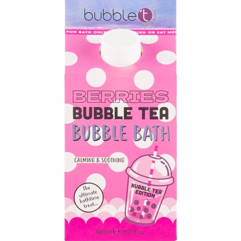 

Пузырьковый чай с малиной и пеной для ванны bubble t, 480 ml