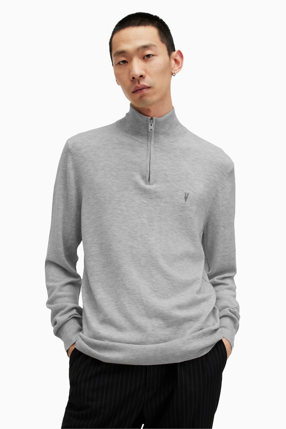 

Свитер Allsaints Kilburn с широким воротником All Saints, серый