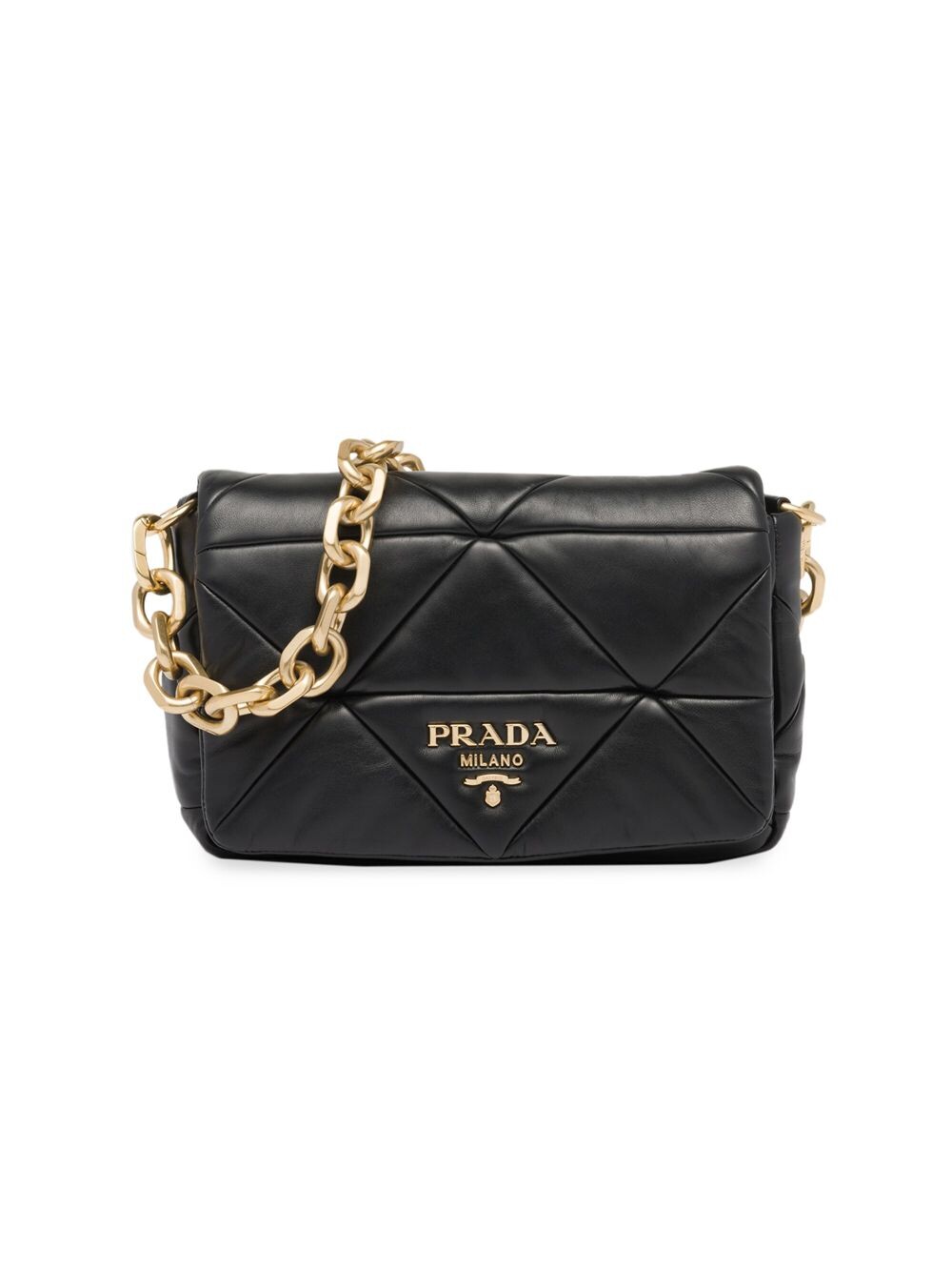 

Сумка на плечо System Nappa в технике пэчворк Prada, черный