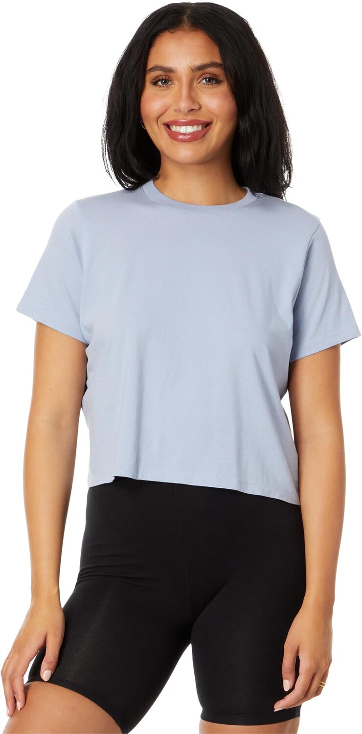 

Укороченная хлопковая футболка Softfade Madewell, цвет Craft Blue