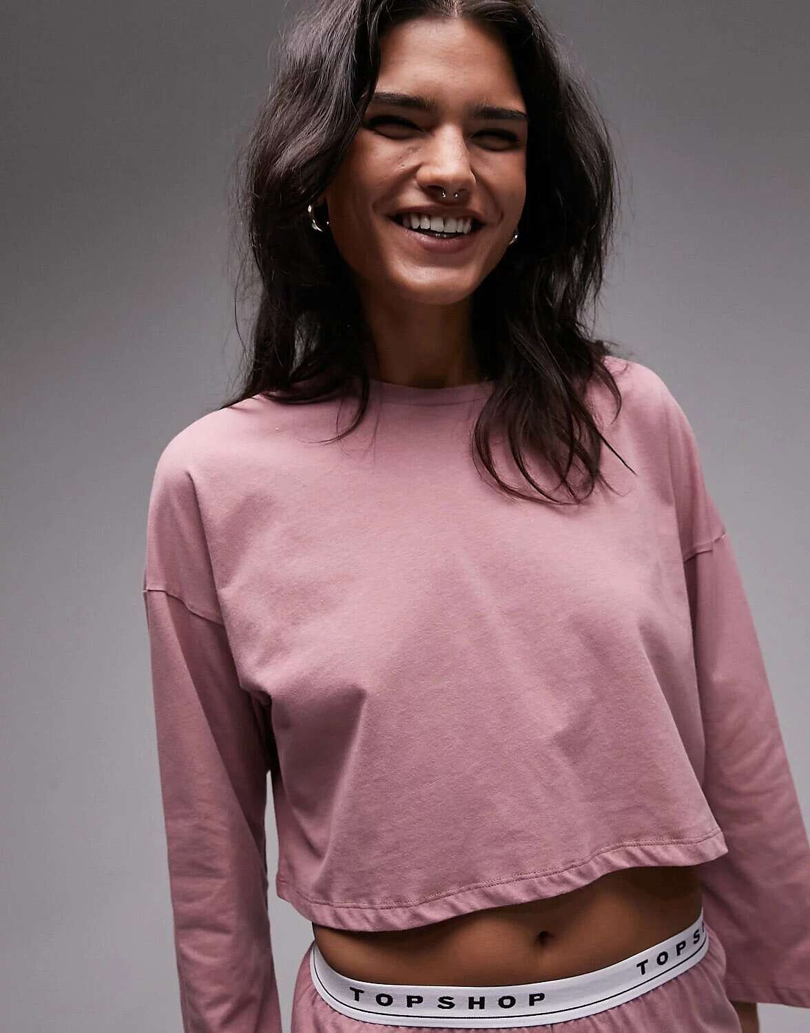 

Короткая пижама из фирменного джерси Topshop розовато-лилового цвета
