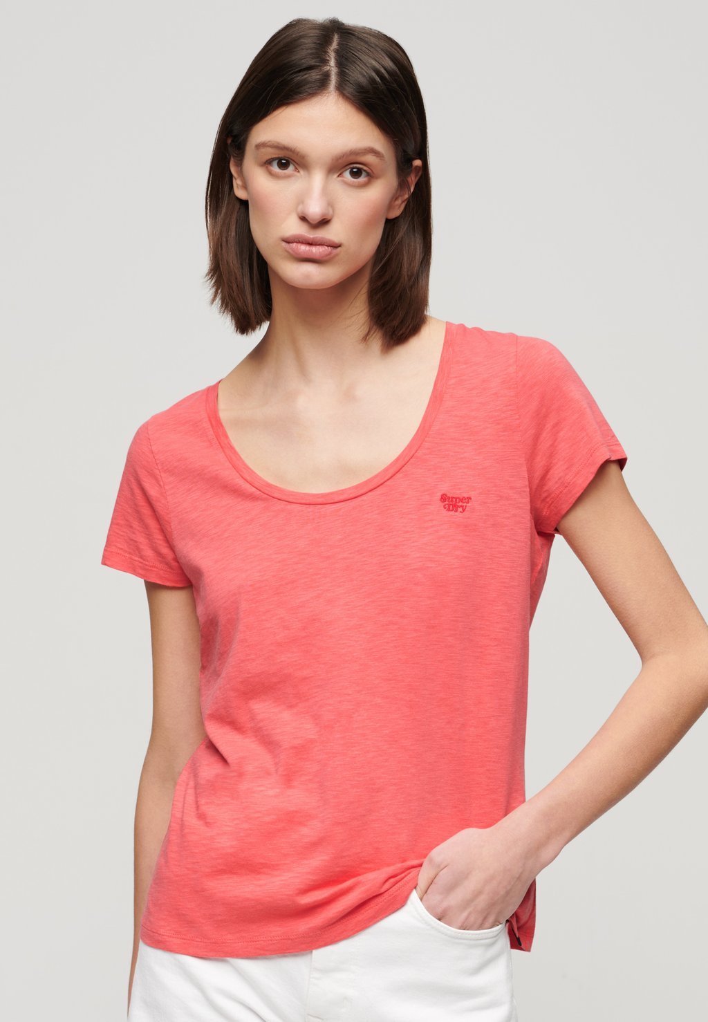 

Базовая футболка SCOOP NECK Superdry, розовый