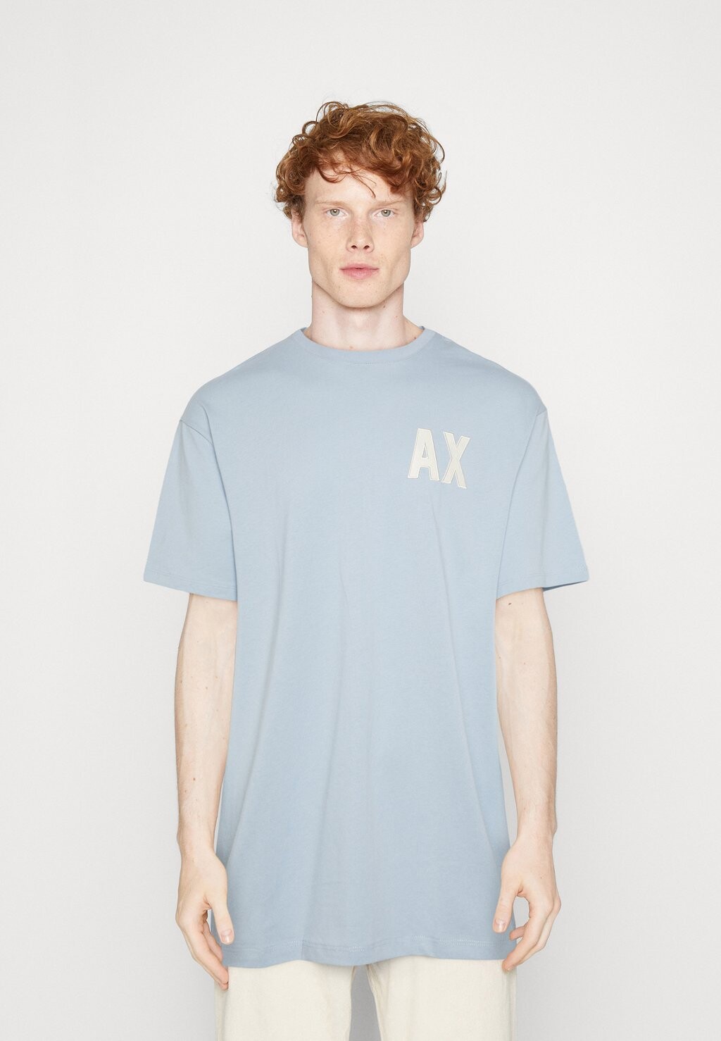 

Футболка с принтом Armani Exchange, серо-голубой, Синий