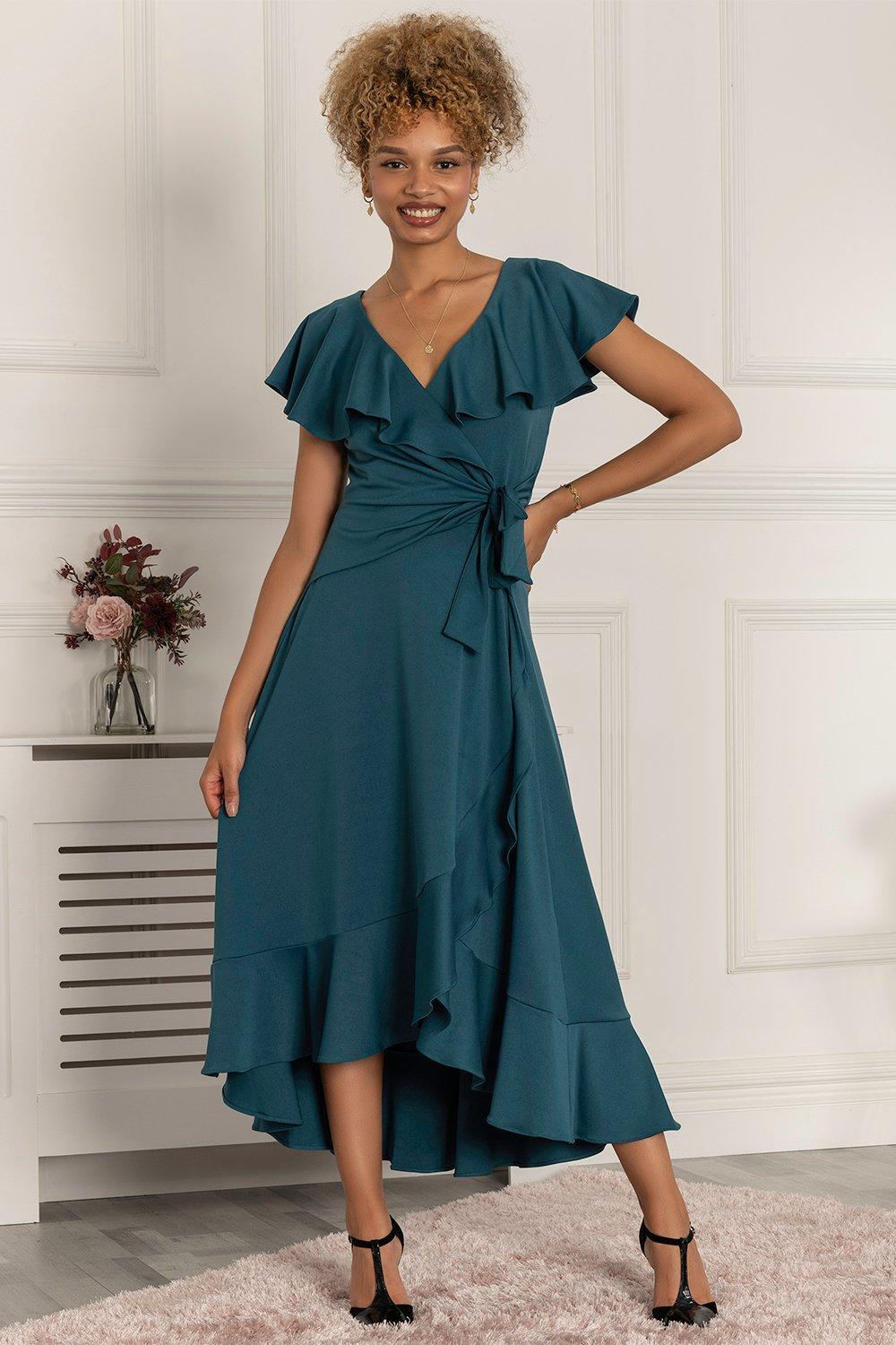 цена Платье Priya с оборками и глубоким подолом Jolie Moi, зеленый