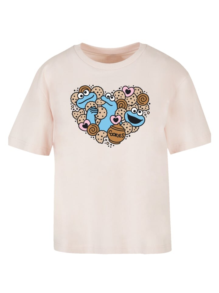 

Футболка F4NT4STIC Ladies Everyday Tee Sesamstraße Cookies from the heart, розовый