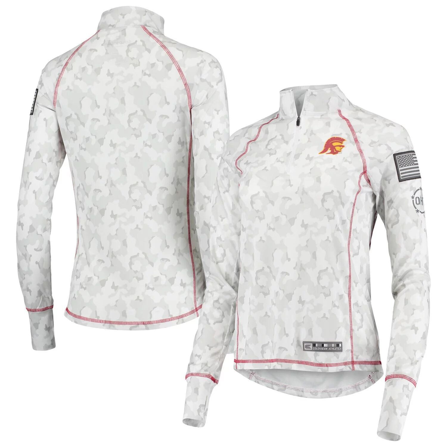 

Женская куртка Colosseum White USC Trojans OHT Military Appreciation офицера с арктическим камуфляжем на молнии 1/4 Colosseum