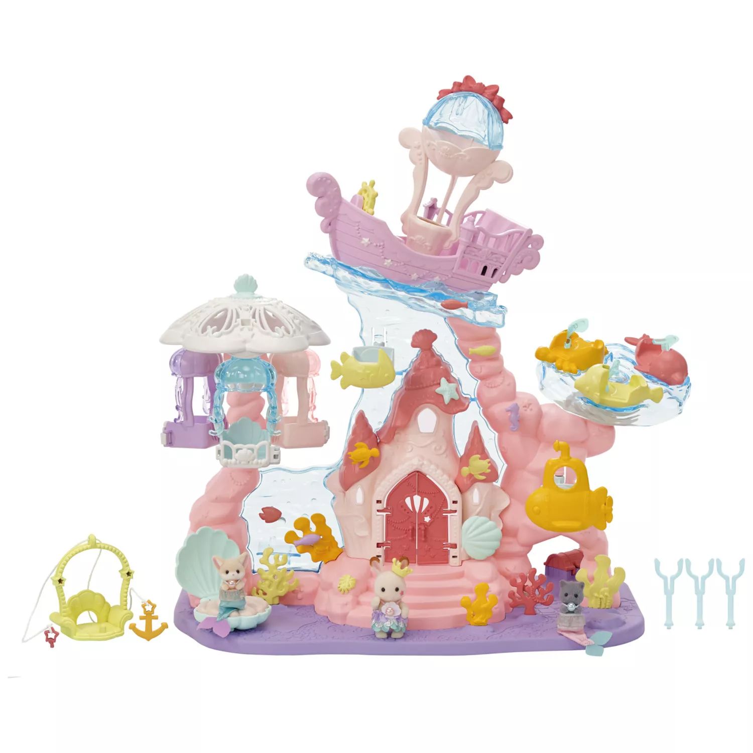 Кукольный домик Calico Critters Baby Mermaid Castle, игровой набор из 3 предметов Calico Critters