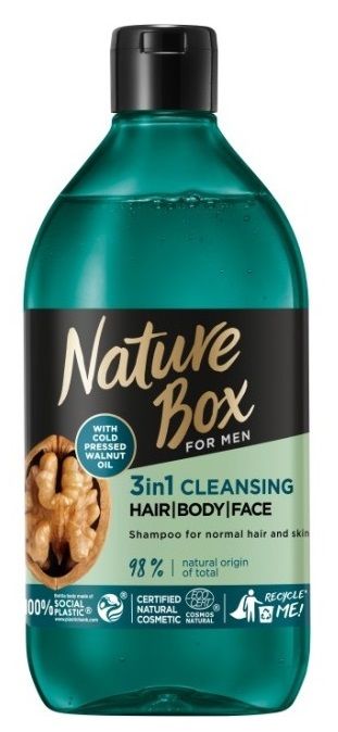 Nature Box Men Walnut Oil 3in1 шампунь, 385 ml nature box men walnut oil 3in1 шампунь 385 ml