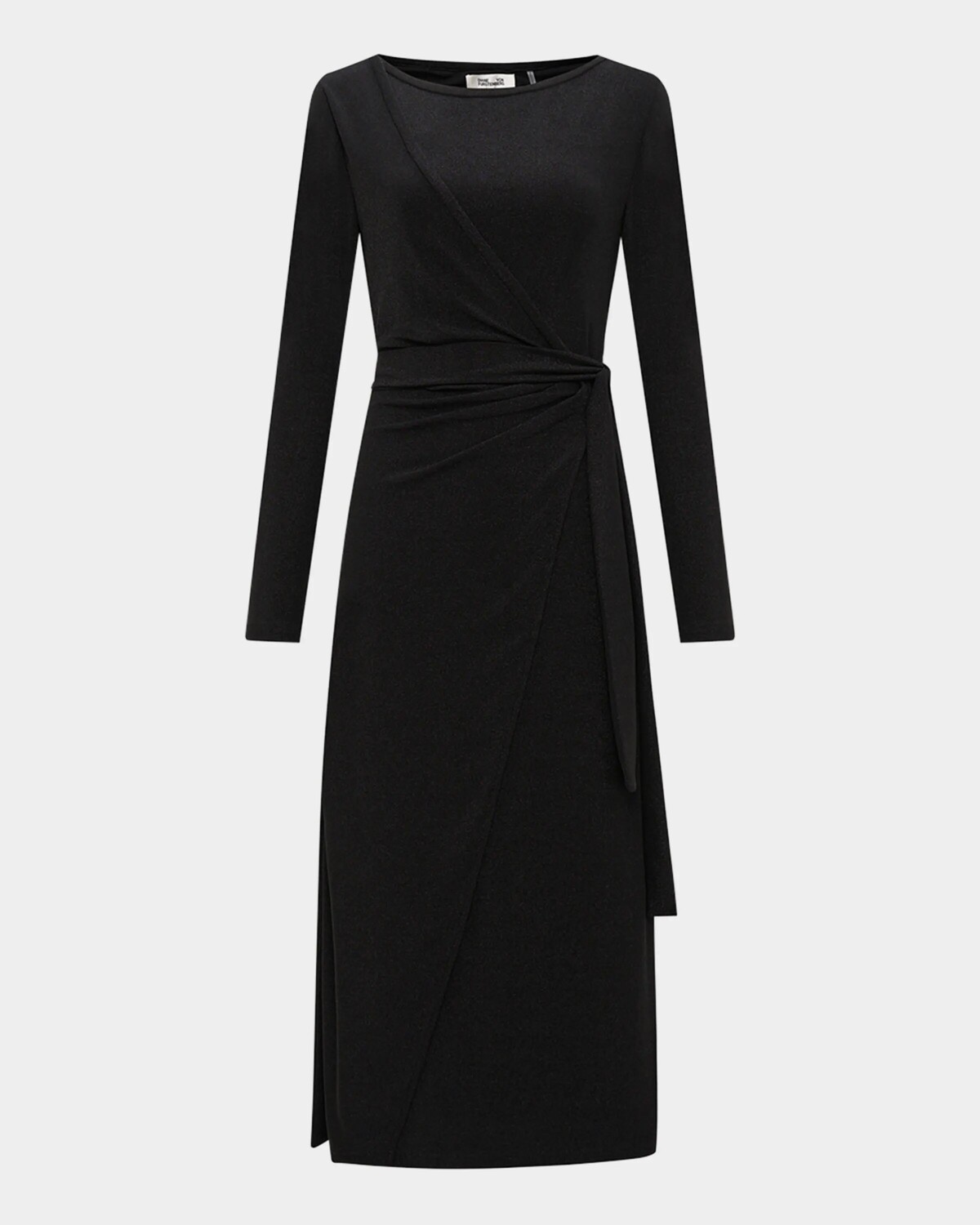 

Шиммерное платье миди Simona с запахом спереди Diane Von Furstenberg, цвет Metallic Black