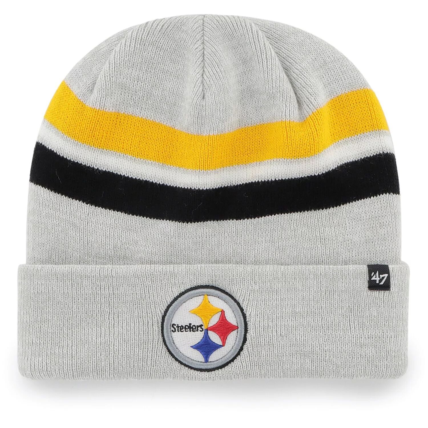 

Мужская серая вязаная шапка с манжетами '47 Pittsburgh Steelers Monhegan 47 Brand