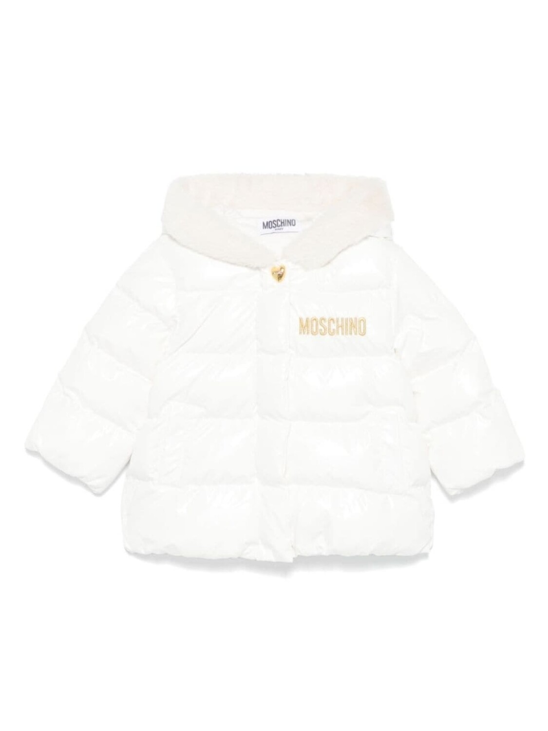 

Moschino Kids куртка с вышитым логотипом, белый