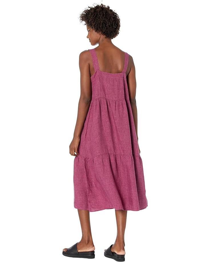 

Платье Eileen Fisher Tiered Strap Full-Length Dress in Washed Organic Linen Delave, цвет Berry