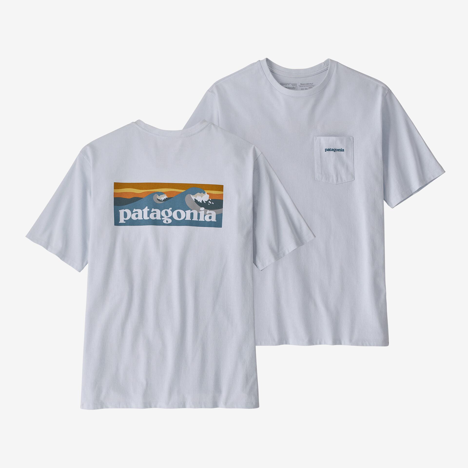 Мужская футболка с логотипом и карманом Responsibili Patagonia, белый мужская ответственная футболка с логотипом и карманом patagonia серый