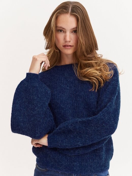 

Вязаный свитер пзирис Pulz Jeans, синий