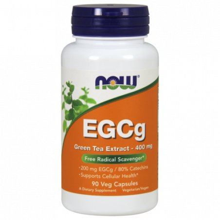 Now Foods, EGCg Green Tea Extract 400 мг - Экстракт зеленого чая 90 веганских капсул