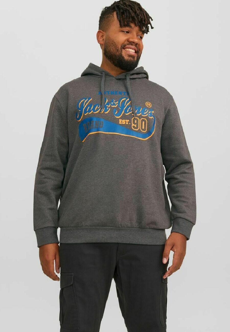 

Толстовка JJELOGO COL NOOS PLS Jack & Jones, темно-серый меланж