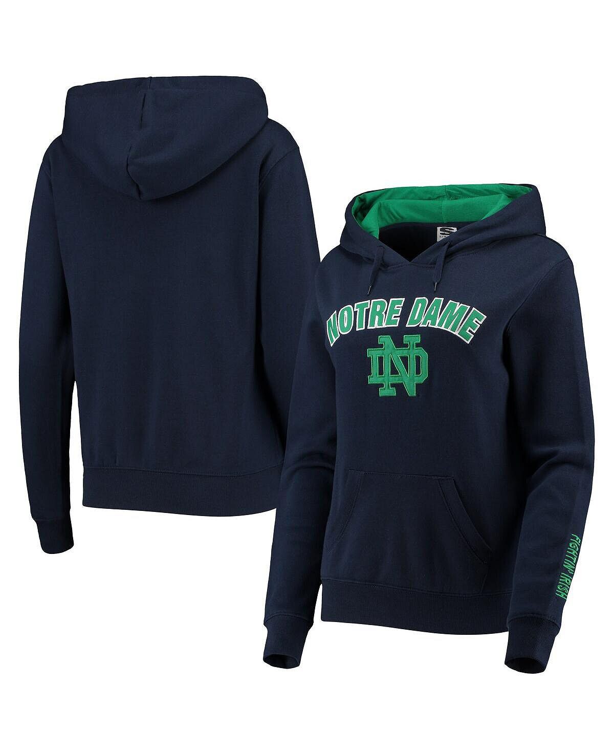 

Женский темно-синий пуловер с капюшоном Notre Dame Fighting Irish Arch и Logo 1 Colosseum, темно-синий