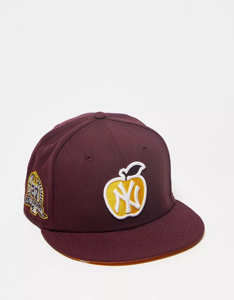 

Бордовая кепка New Era 9Fifty New York Yankees с нашивкой в ​​виде яблока