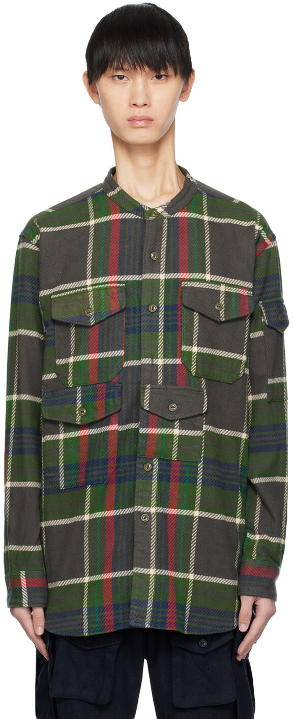 

Зеленая рубашка в стиле северо-западного стиля Engineered Garments