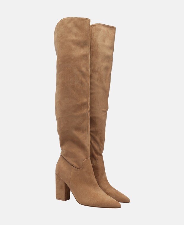 

Сапоги выше колена Nine West, бежевый
