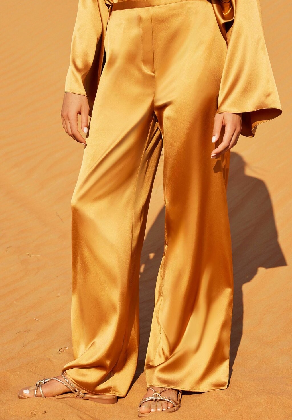 

Брюки Elasticated Wide Leg Next, золотой