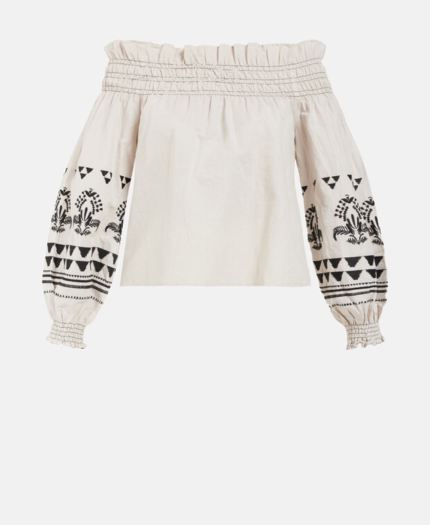 

Льняная блузка Sisley, цвет Wool White