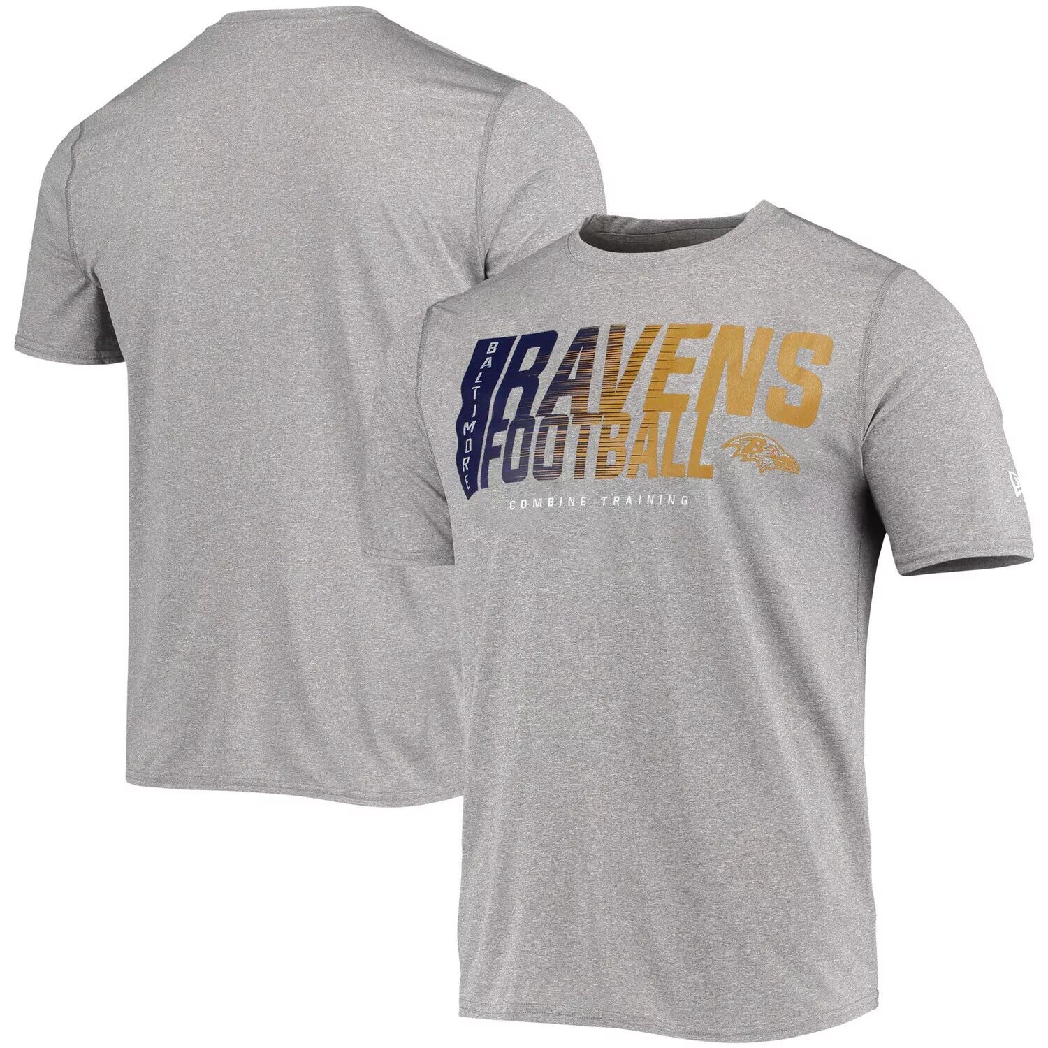 

Мужская футболка New Era Heathered Grey Baltimore Ravens с аутентичной игрой
