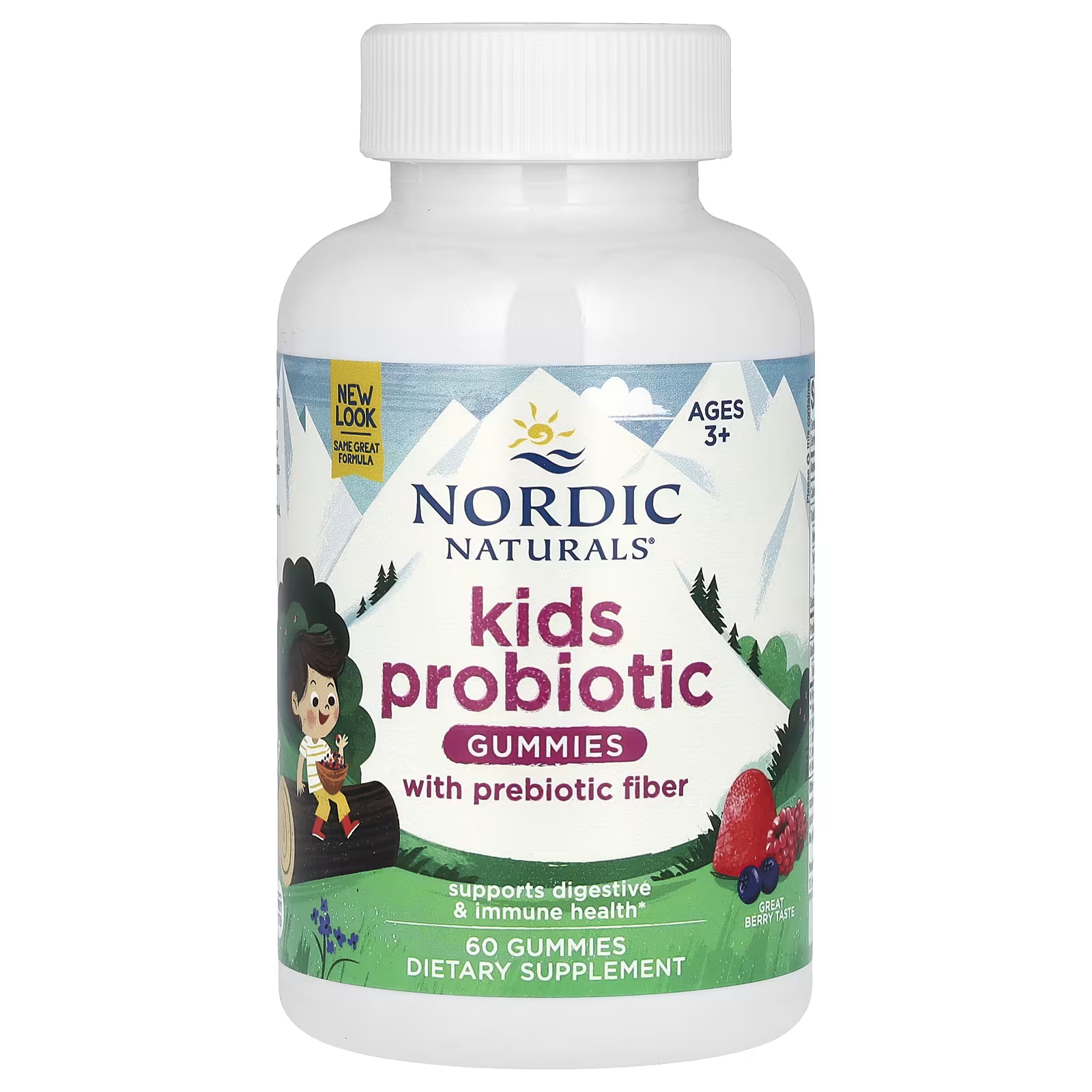 Nordic Naturals Детские жевательные таблетки с пробиотиками для детей от 3 лет Great Berry, 60 жевательных таблеток nordic naturals жевательные таблетки с пробиотиками для детей веселый ягодный пунш 60 жевательных конфет