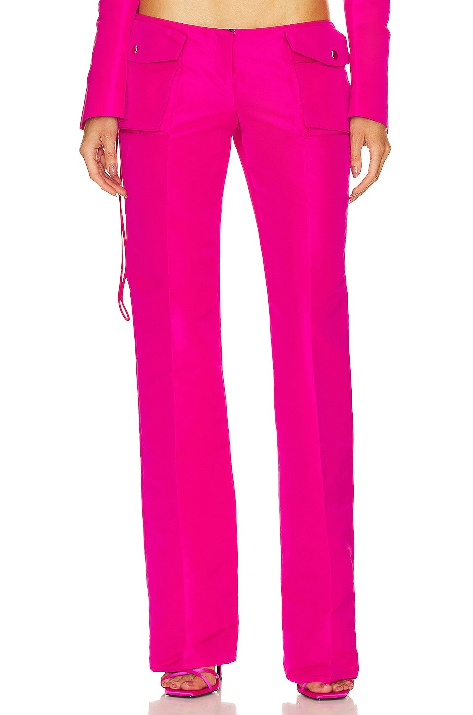 

Брюки LaQuan Smith Low Rise Utility Trouser, фуксия, Розовый