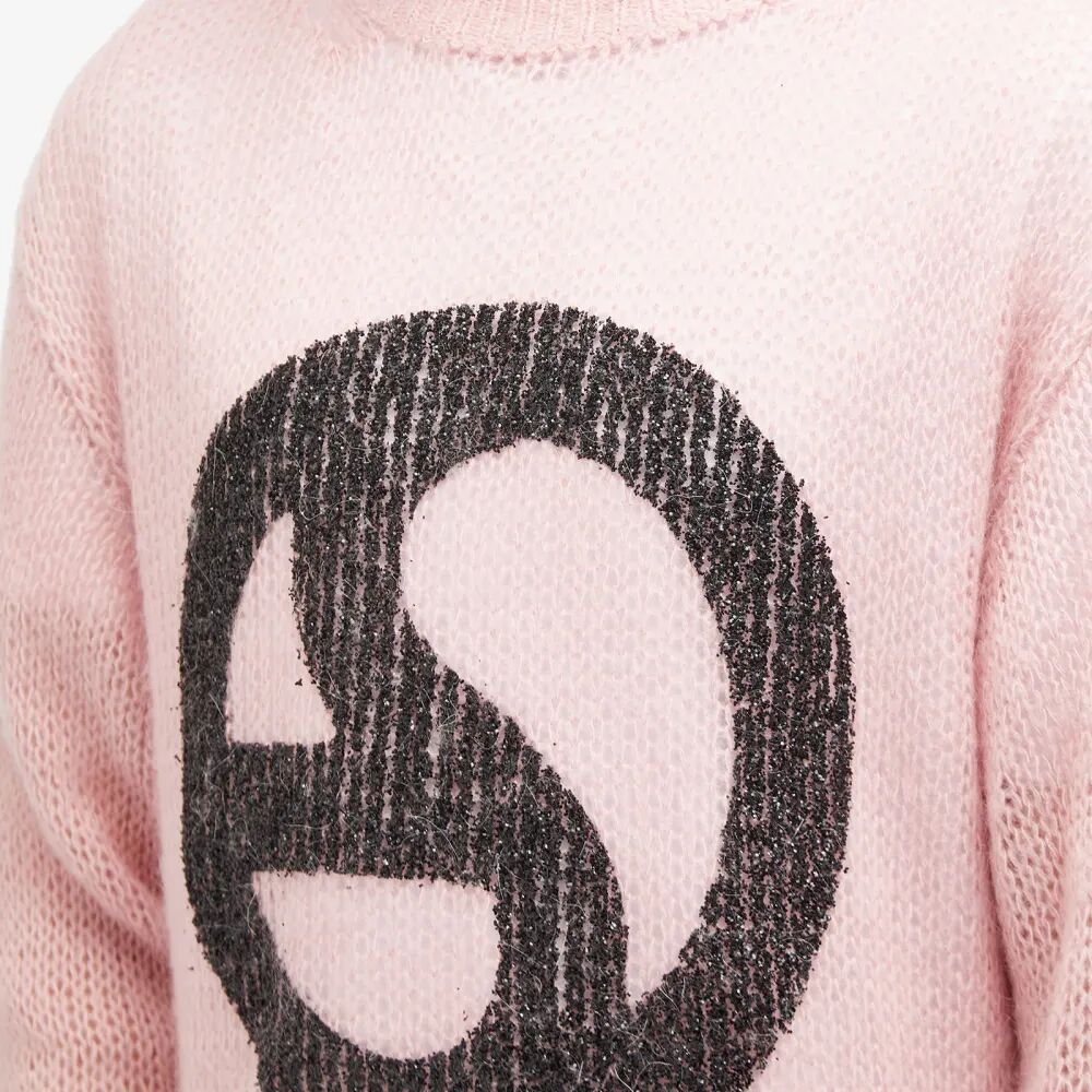 Джемпер открытой вязки Acne Studios Kitaly с логотипом, розовый