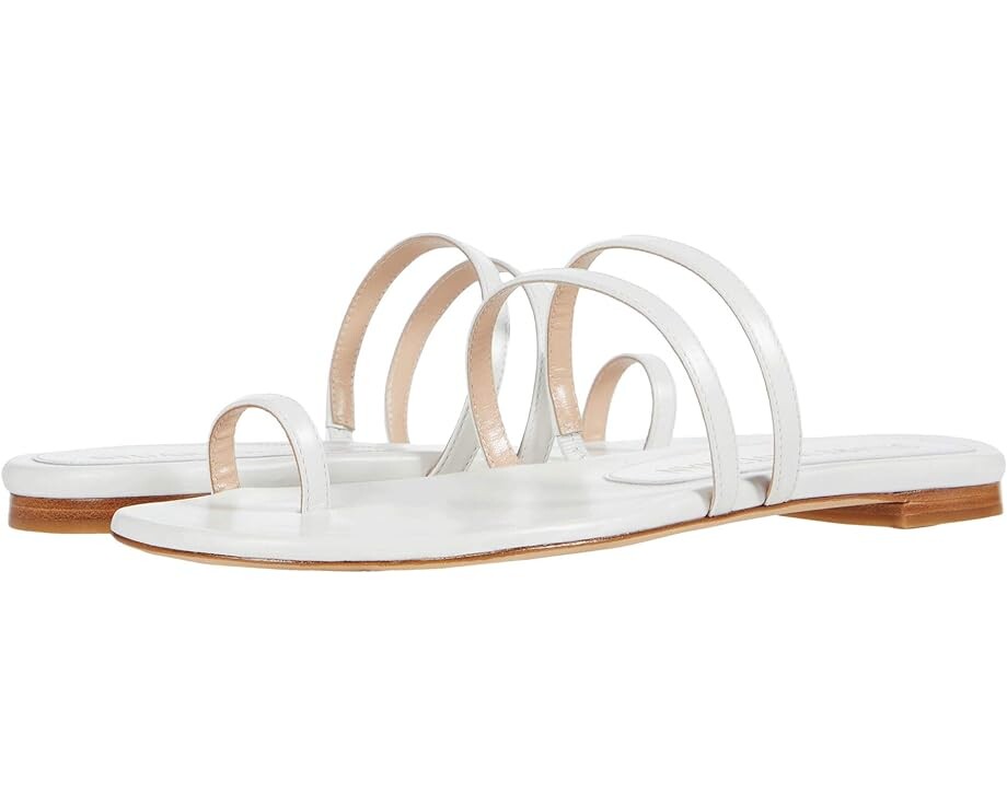 

Сандалии Stuart Weitzman Leonita Slide, цвет White Smooth Calf