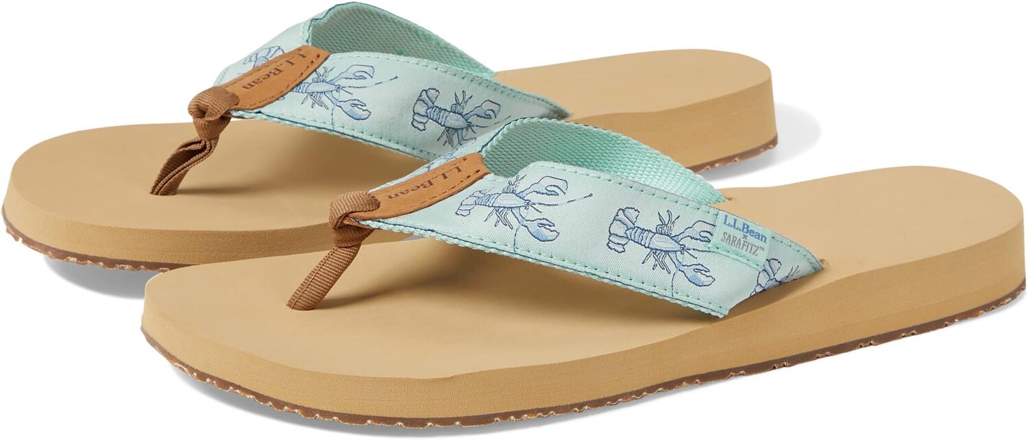 

Шлепанцы Maine Isle Flip-Flop Sara Fitz Woven L.L.Bean, цвет Aqua Teal Lobster