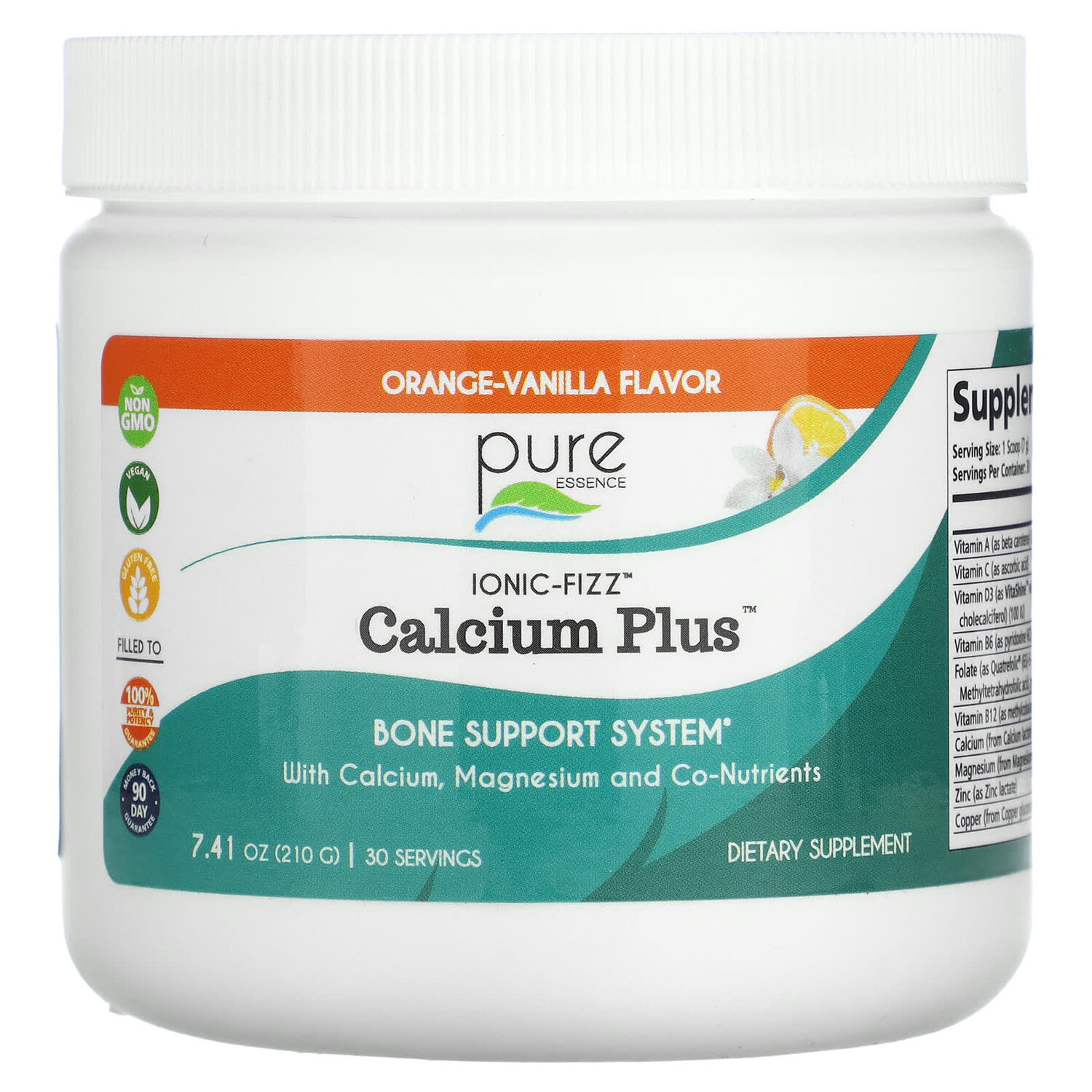

Ionic Fizz Calcium Plus, апельсин и ваниль, 210 г (7,41 унции), Pure Essence
