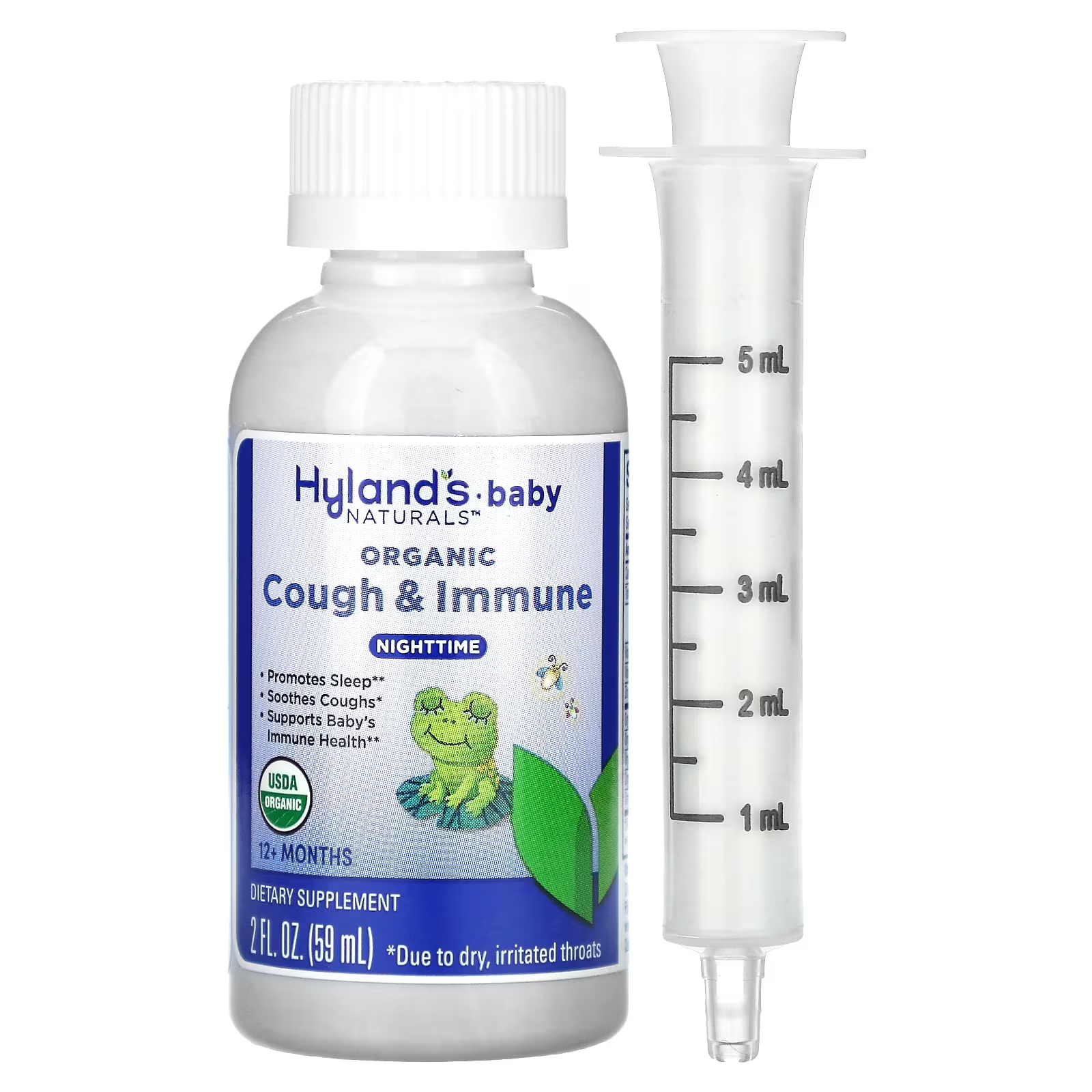 Пищевая добавка Hyland's Naturals Baby Organic Cough & Immune для детей от 12 месяцев, 59 мл