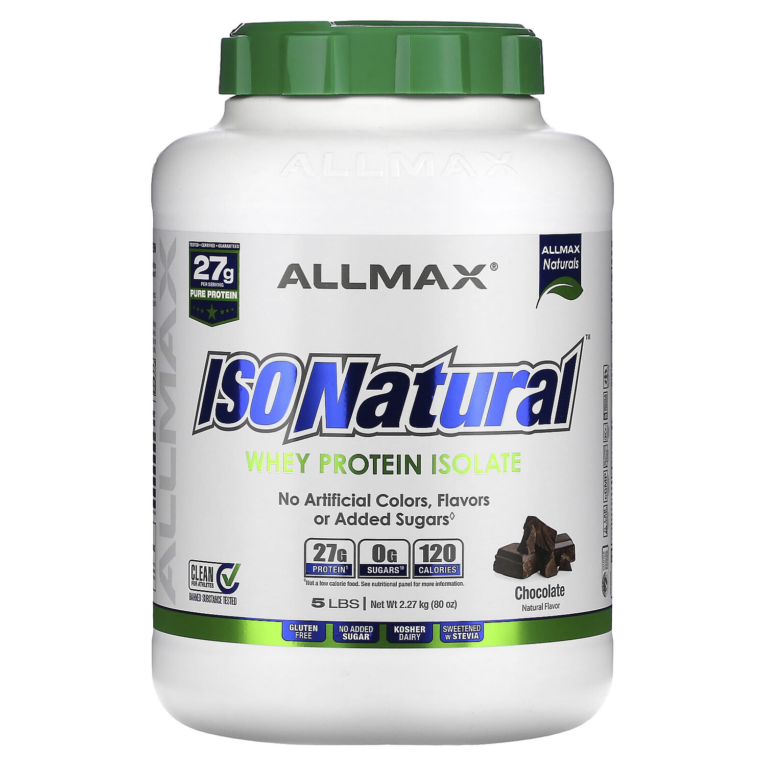 

IsoNatural, изолят сывороточного протеина, со вкусом шоколада, 2,27 кг (5 фунтов), ALLMAX