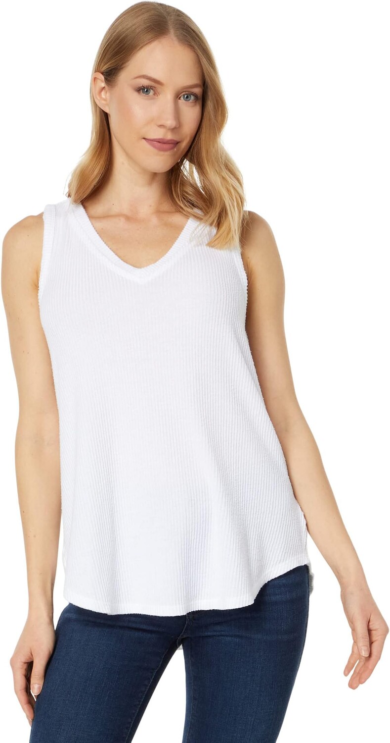 

Майка Cozy Brushed Rib Deep V Sleeveless Tank Dylan by True Grit, белый