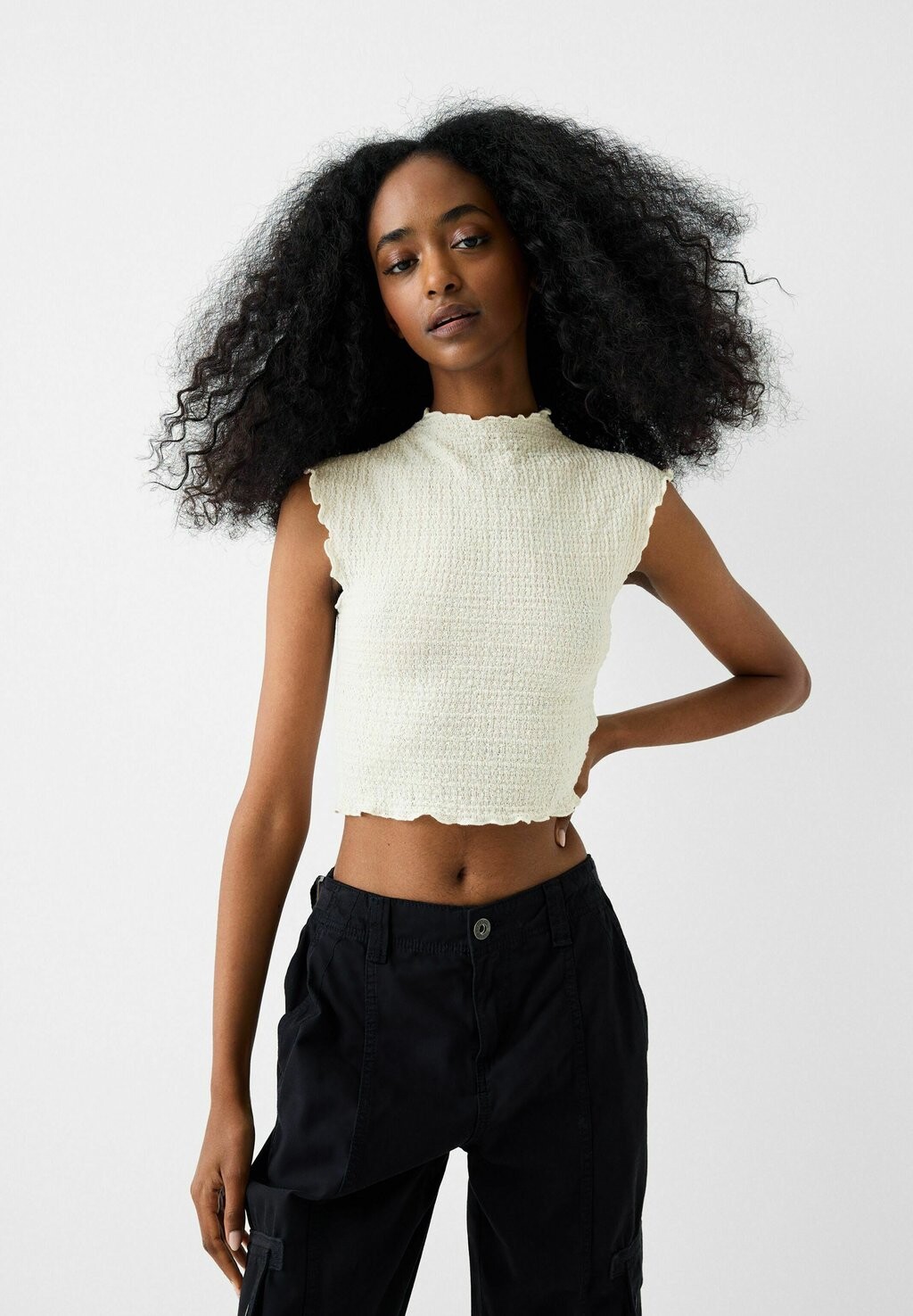 

Топ WAFFLE Bershka, бежевый