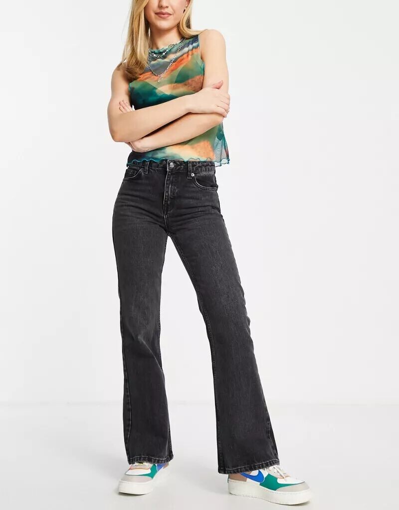

Черные расклешенные джинсы Topshop в стиле 90-х